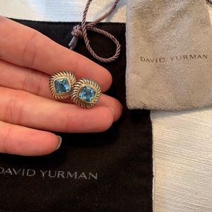 David Yurman Albion blue topaz stud earrings